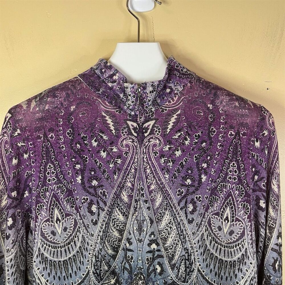 Chico's Zenergy Women's Paisley Print Jacket Size Large (16-18) Boho Full Zip - Picture 5 of 9